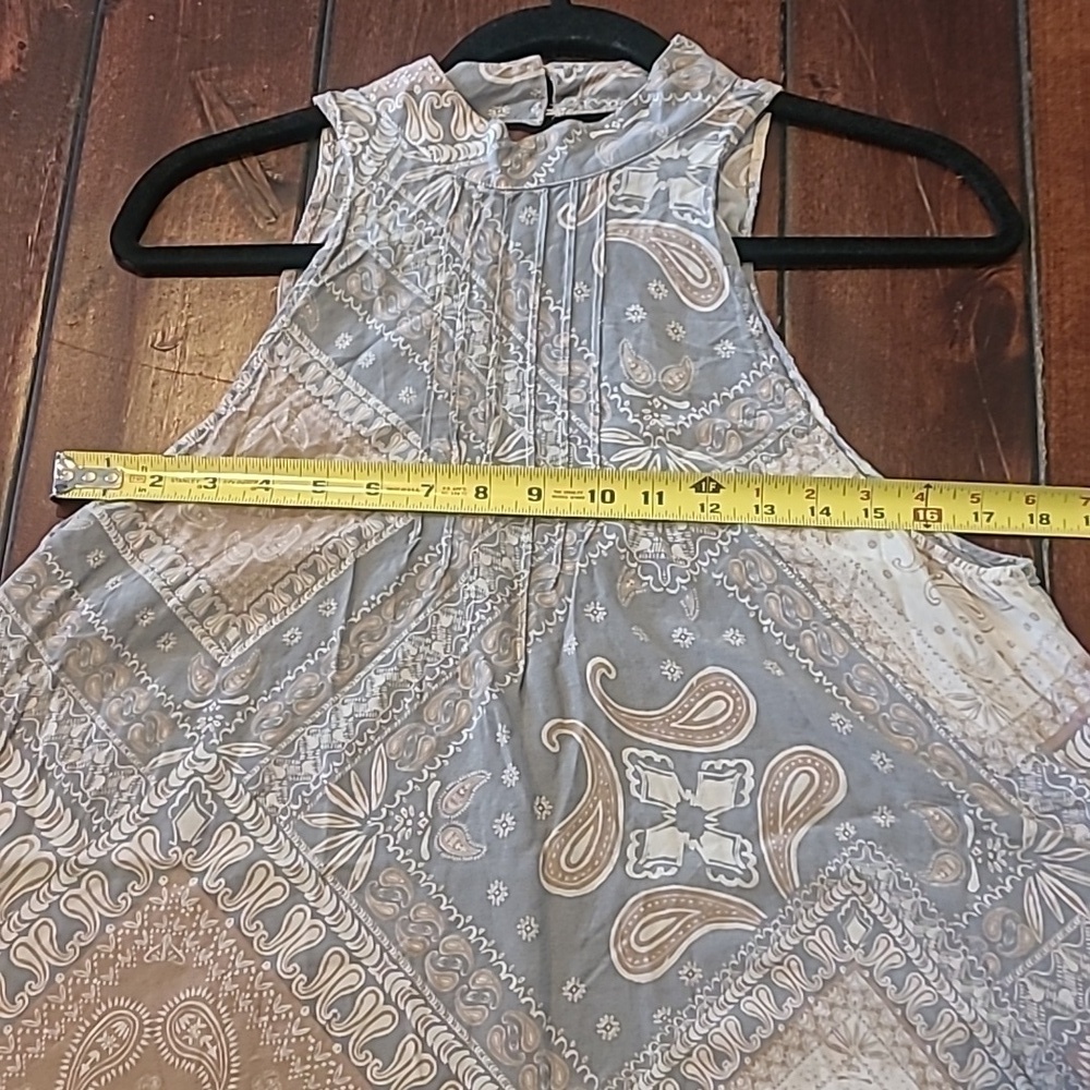Free People Intimately Pink/Blue Muted Pallet Sleeveless Dress Size M - Picture 7 of 9